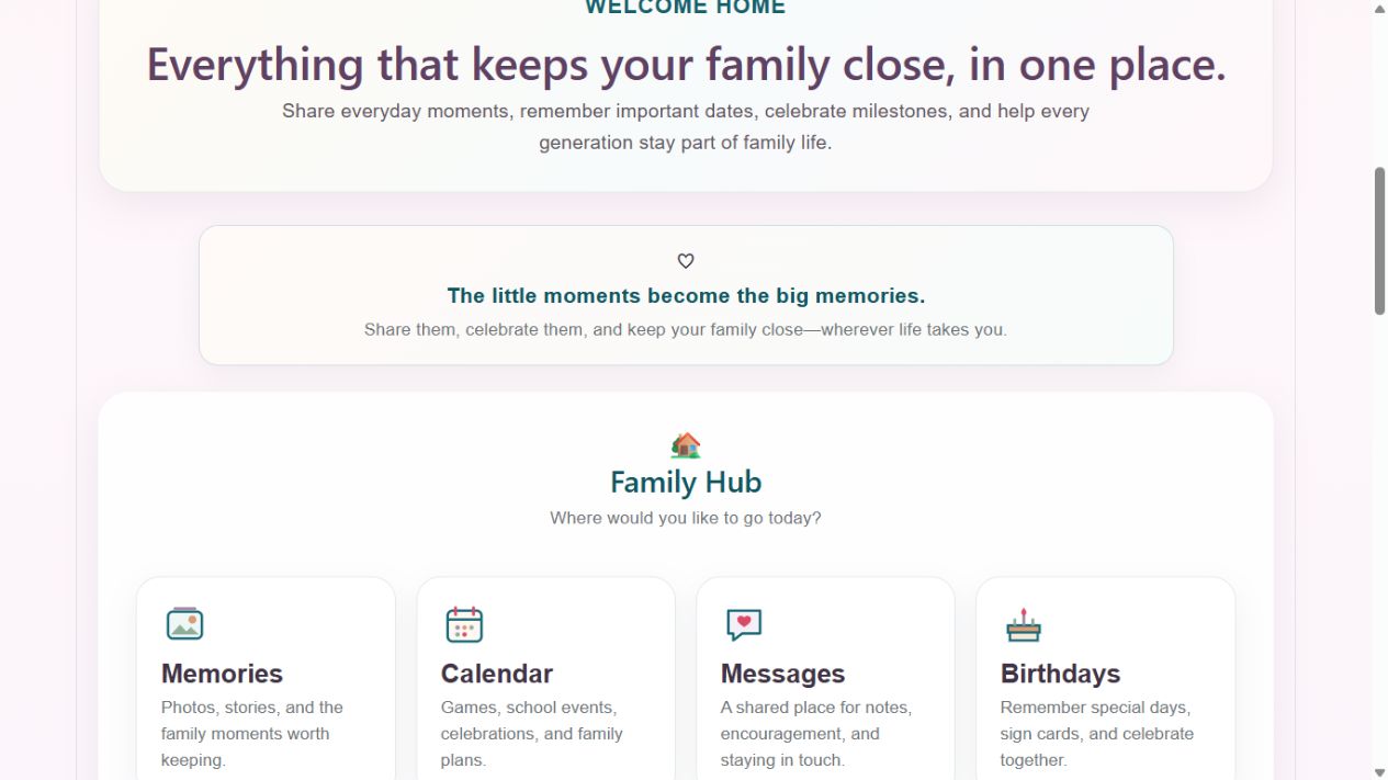 Family Common family home screen